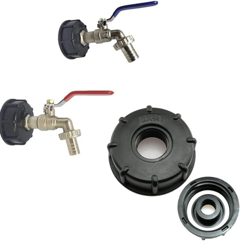 Durable IBC Tank Tap Adapter S60*6 Coarse Thread to 1/2'' 3/4'' 1" Connector Replacement Valve 1000L Garden Home Valve Fitting