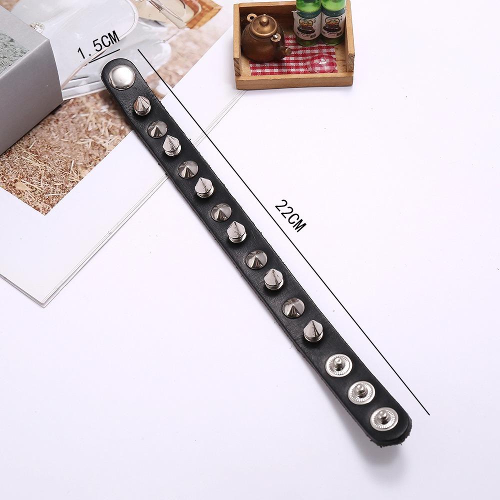 New 3PCS/Set Black Goth Emo Boho Bracelets For Men Women Punk Gothic Spike Rivets PU Leather Bracelet Bangles Party Jewelry Gift