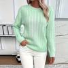 Dame Rundhalset Strikket Sweater
