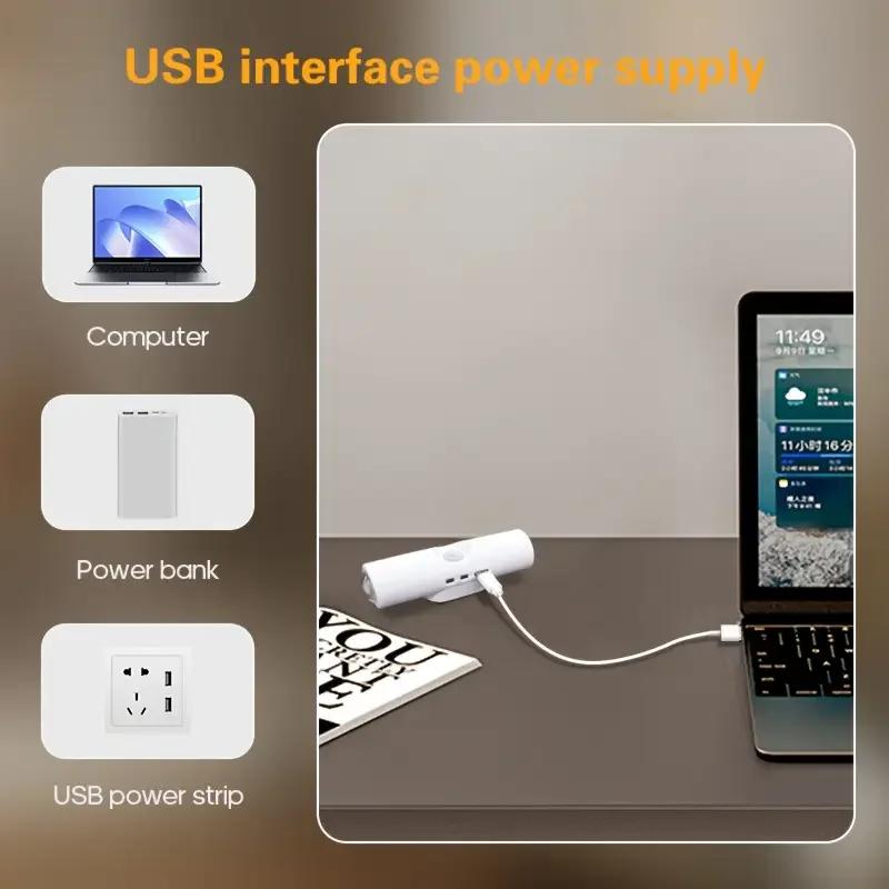 1/2/4PCS LED Induction Lights USB Charging Night Lights 3-color Mode Bedroom Staircase Kitchen Piano Room Bedside Reading Lights