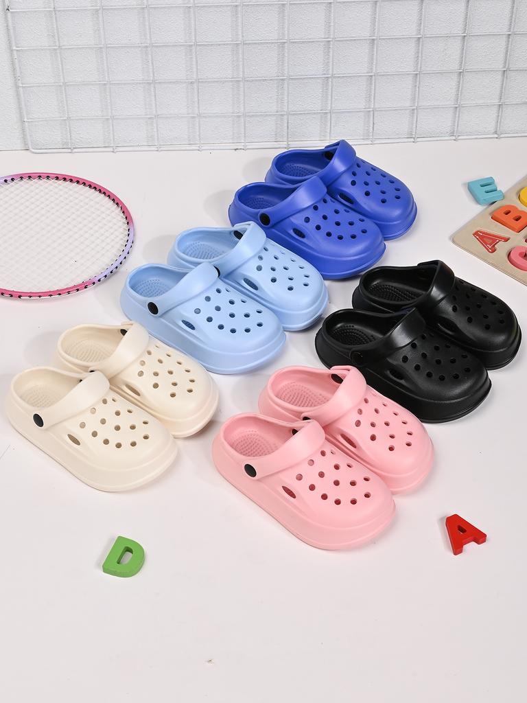 New Children's Summer Slippers Shoes Garden Shoes EVA Anti-slip Soft Bottom Shoes Solid Color Breathable Home Indoor Slippers
