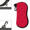 Red Love Heart Pattern Soft Cloth Eyeglasses Sunglasses Case, Portable Protective Pouch Bag, Lightweight Travel Spectacle Holder Glasses Accessories