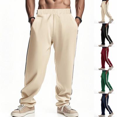Men's Pants Men's Loose Side Stripe Wide Leg Straight Men's Sweatpants