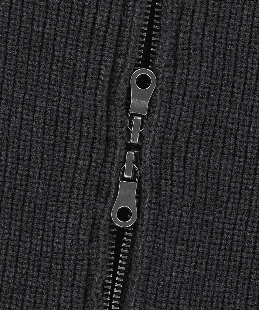 MAHAGRID Stitch Zip-Up Knit Charcoal(Mg2Fsmk680A)