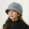 The Elderly Hat Women's Autumn and Winter Woolen Basin Hat Thickened Top Hat Warm Bucket Hat