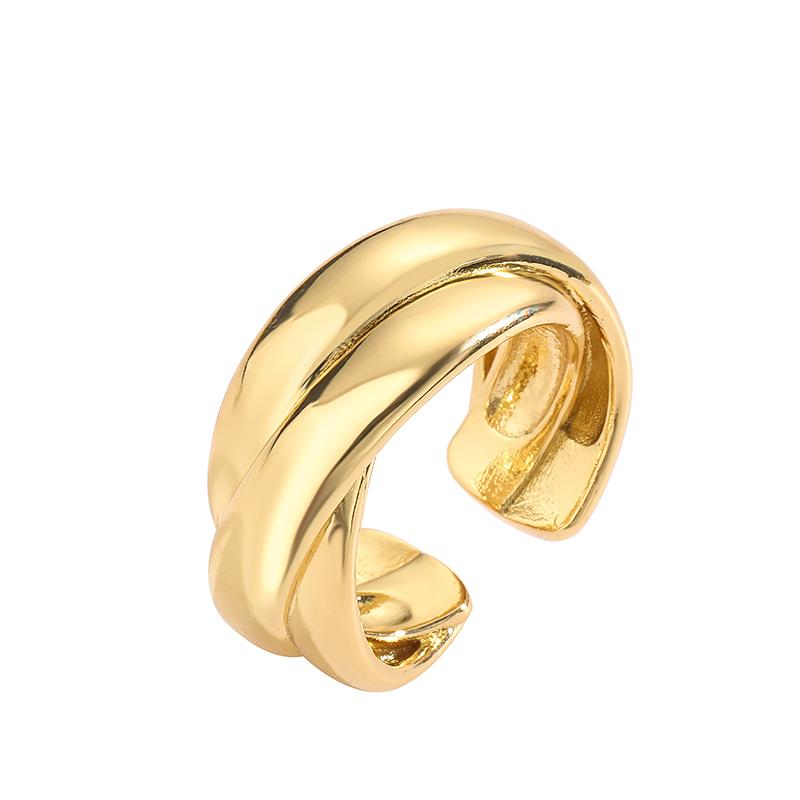

Minimalist Gold Color Geometric Chain Open Rings for Women Punk Rock Textured Finger Rings Stacking Band Zircon Female