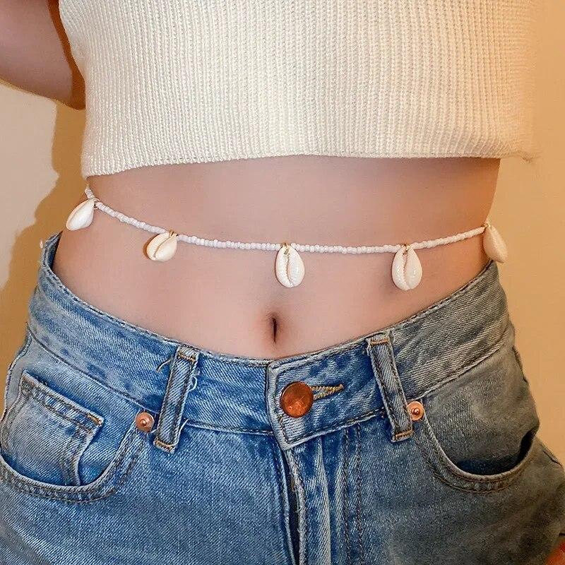 Sexy Kreuz-Brust-Halskette für Frauen Pailletten Brust-BH Taillengürtel Bauchkette für Strand-Bikini Romantischer Körperschmuck 2023 Sommer