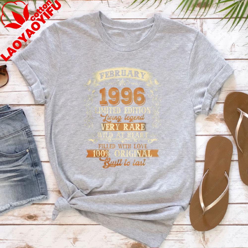 1996 Birthday Legend Women TShirt Cotton Short Sleeve Casual Fashion Summer Top Birthday Party Gift for The 30th Birthday