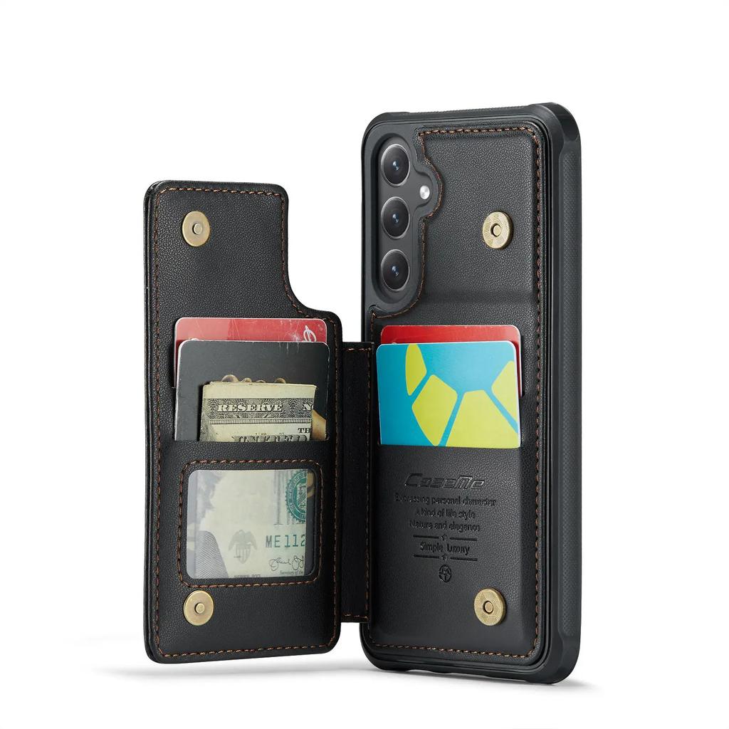 For Samsung Galaxy S23 S22 S21 S20 Ultra Wallet Case with Card Holder&RFID Blocking PU Leather Kickstand Magnetic Clasp Case