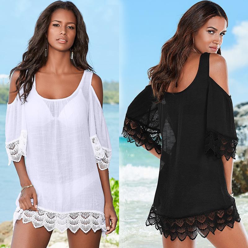 Sexy Women Lace Crochet Bathing Suit Bikini Swimwear Summer Beach Wear Dress Ladies Beachwear
