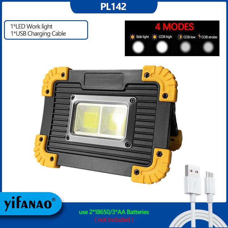 100W Portable Led Spotlight 3000LM Super Bright Led Work Light USB Rechargeable for Outdoor Camping Lamp Led Flashlight by 18650
