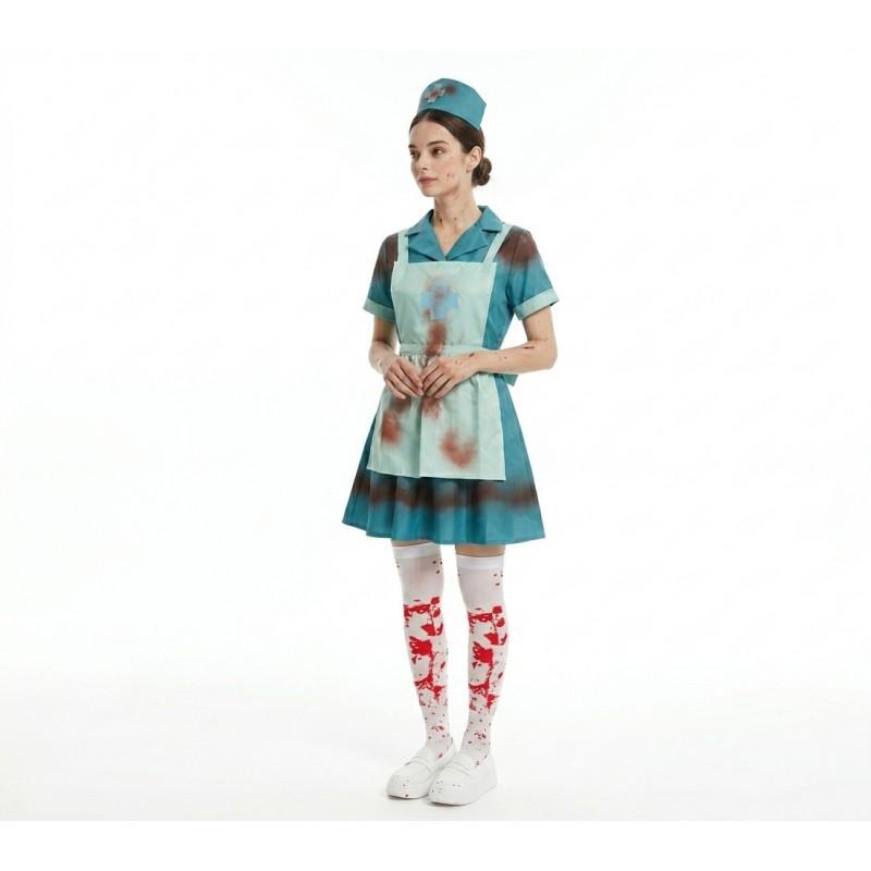 Halloween Bloody Vampire Bride Costume Women Cosplay Party Dress Game Role Play Outfit
