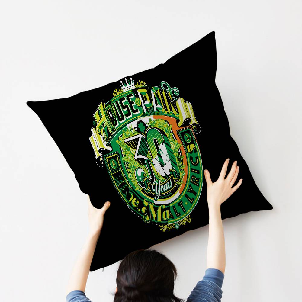 Band H-House O-Of P-Pain Office Cushion Pillowcase Car Cushion Cover45X45CM Lumbar Pillowcase Sofa Pillowcover