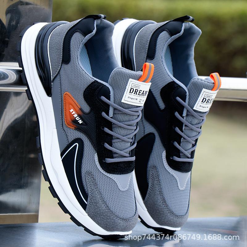 High-end Casual Shoes Spring and Autumn New Breathable Double Mesh Shoes Soft Sole Wear-resistant Sports Shoes Running Shoes
