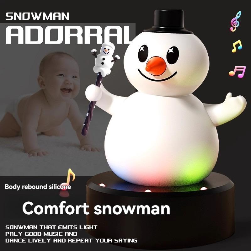 Christmas Snowman Doll Can Sing And Record To Learn To Talk Not Fall Down Silicone Snowman Desktop Ornaments Children's Gifts