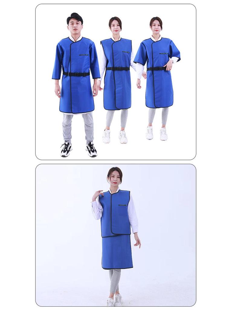 Dual-Sided Short Sleeve Protective Radiation Lead Apron with Vest, Cap, and Collar