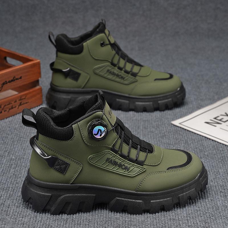 Autumn men's shoes high-top Martin boots men's British retro tooling shoes platform non-slip wear-resistant short boots trendy shoes