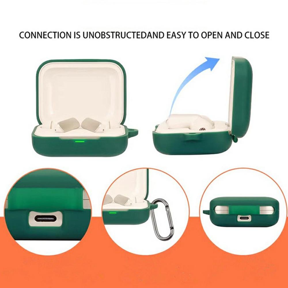 For Realme Buds Air 7 Silicone Case Wireless Earphone Protective Cover with Buckle,Cleaning Brush