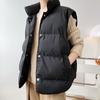 Autumn Winter Women Vest Coat Stand Collar Winter Women Warm Coat Oversize Tops Beige Vest