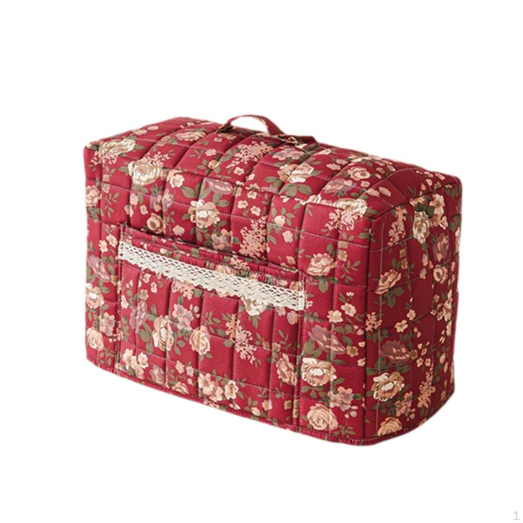 Copertura Floreale per Macchina da Cucire Trapuntata Antipolvere, Boho, Decorativa, Organizer per Materiali da Cucito per la Stanza dell'Artigianato