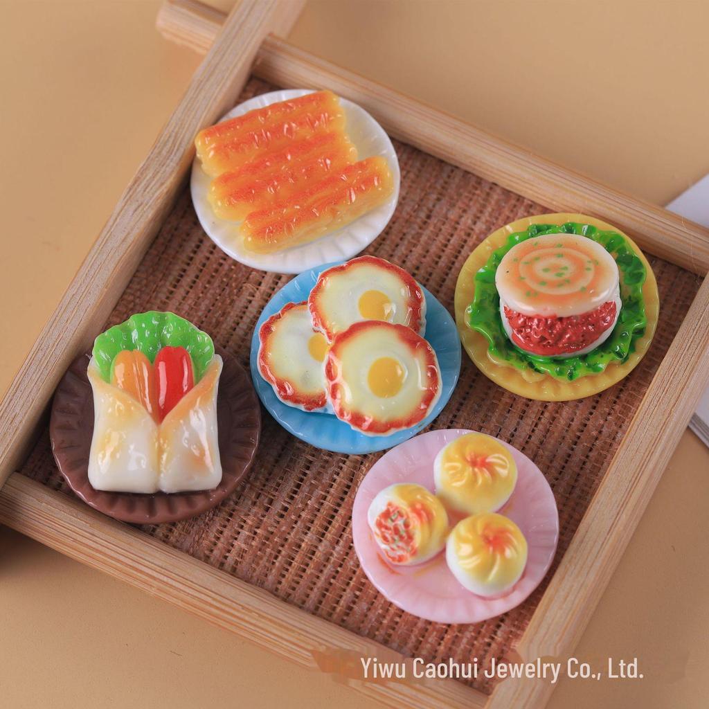 Childlike DIY Cream Bread Cake Keychain Pendant - Resin Craft Accessories