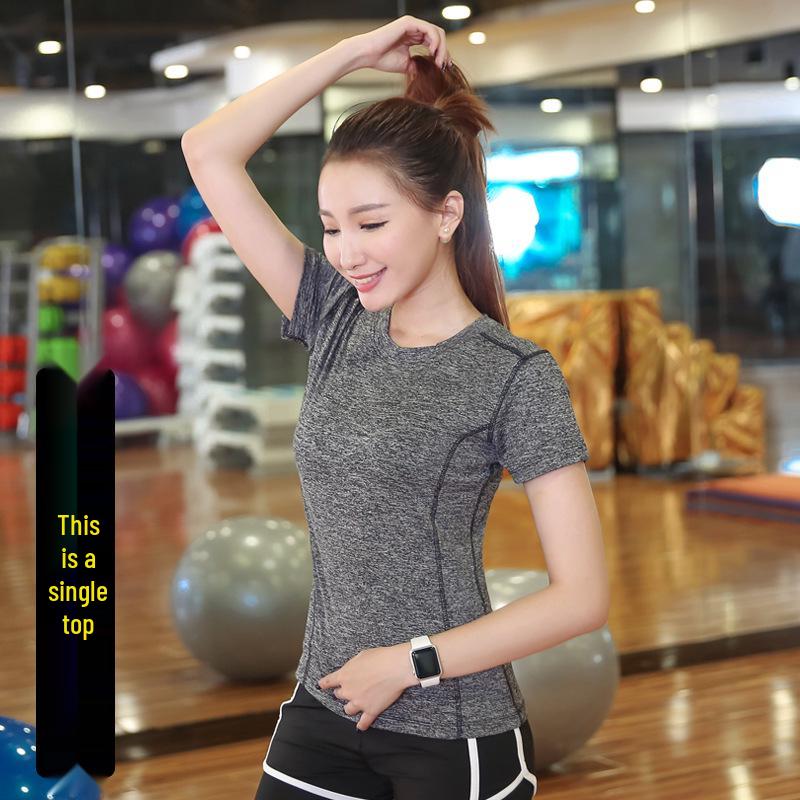 Women's Quick-Dry Slim Fit Korean Style Yoga T-Shirt: Casual, Professional, Fitness & Running Short Sleeve