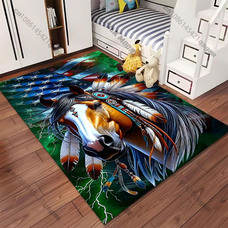Horse Spirit Pride and Strength Carpet Yoga Living Room Room Decor Children's Crawling Mat Doormat Area Rug Games Mat
