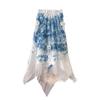 Tie-Dye French Retro Puffy Multi-Layer Flower Skirt