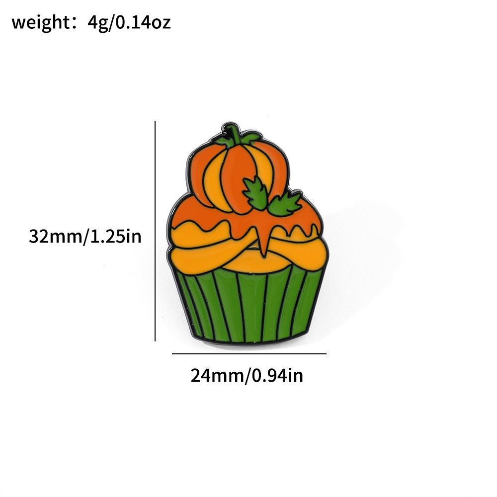 Halloween Cupcake Brosche Schrulliges und Lustiges Geist Skelett Kürbis Kuchen Design