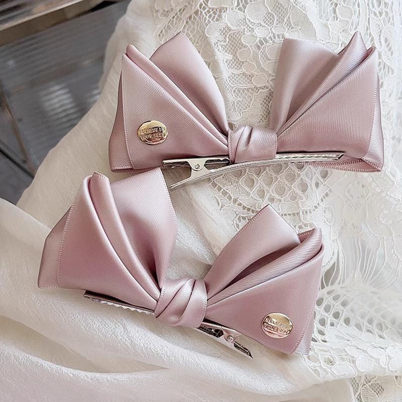 2Pcs  Bow Hair Clips For Women Vintage Bowknot Side Hairpin Cute Girls Barrettes Headdress Hair Accessories