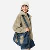 Li Ning Sports Lifestyle Series Faux Rabbit Fur Warm Plush Collar Windproof Casual Comfortable Versatile Fleece Jacket Women Jackets AFDUC96-5