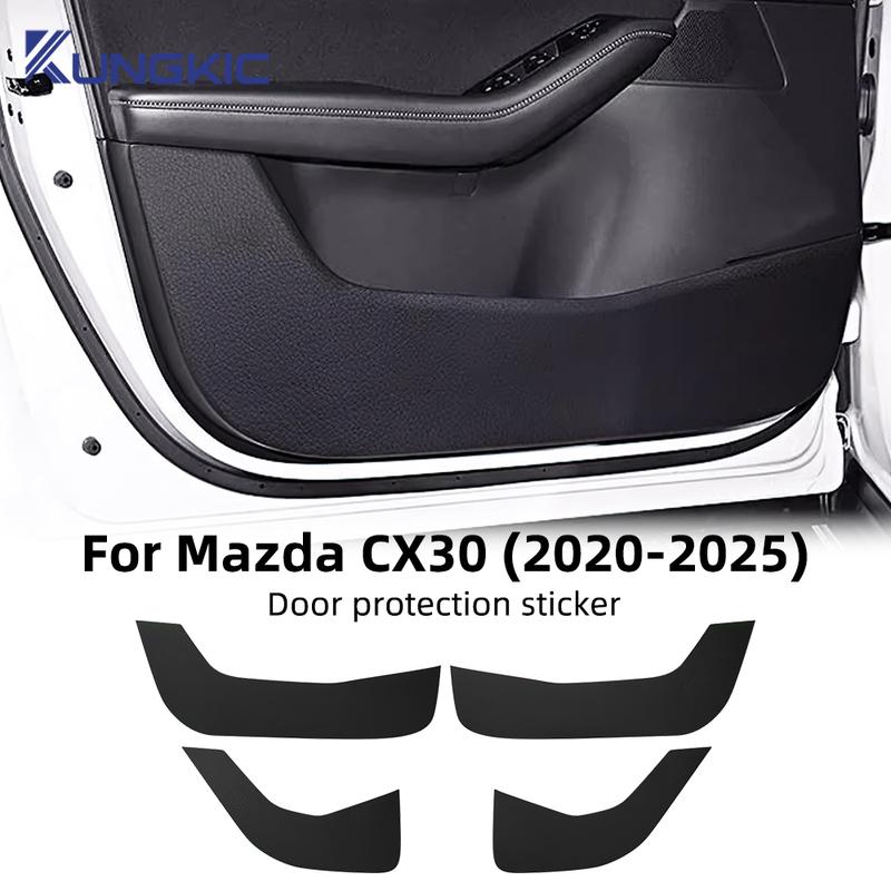 Δερμάτινο Αντιχαρακτικό Προστατευτικό Πόρτας Αυτοκινήτου με Ανθρακονήματα για Mazda CX-30 CX30 2024 2025 LHD RHD