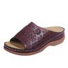 Large size women's shoes summer flowers fish mouth sandals hollow slope heel cool slippers women comfortable