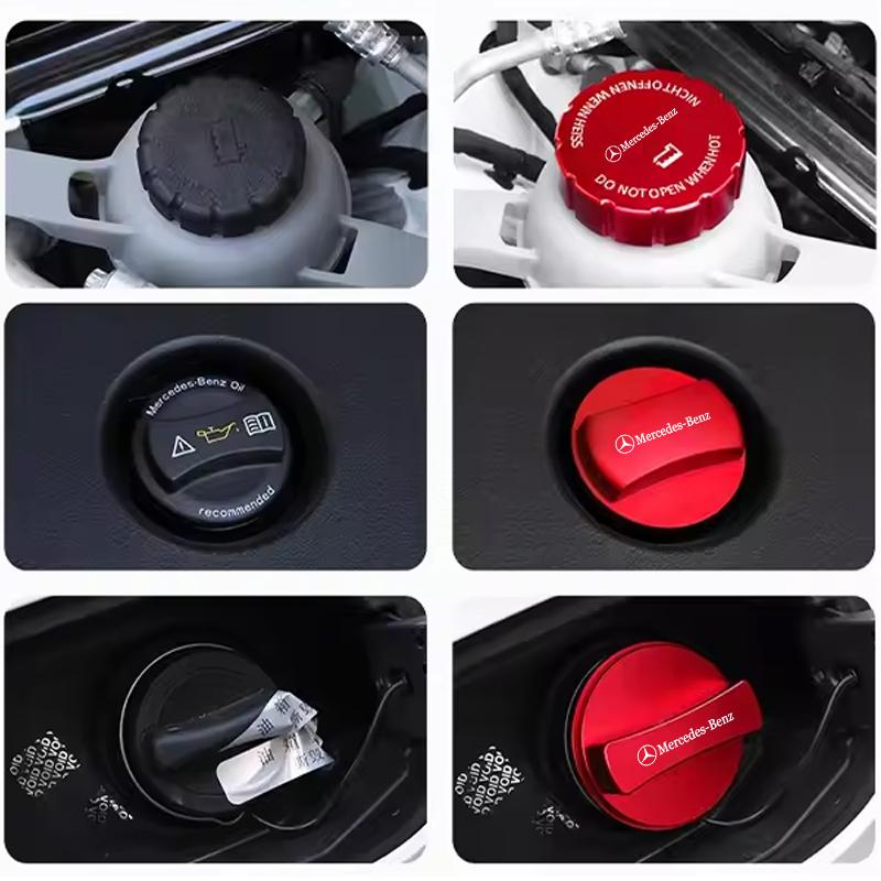 LXT3   Car Metal Fuel Oil Water Tank Cap Decor Covers Accessories For Mercedes-Benz GLC X253 X254 C-Class W205 W206 A-Class W177 GLA
