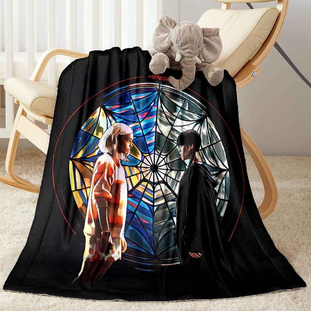 

Wednesday Addams Clockwork Blanket Suitable for sofas,travel, living rooms also a good gift for friends and family Suitable for all seasons. 80cmx120cm