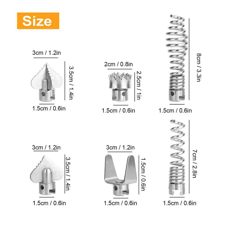 Pipeline Cleaner Tool 7Pcs Carbon Steel Cutting Head For Sewer Pipe Remover Dredging Tool For Home Hotel Shopping Mall Sink