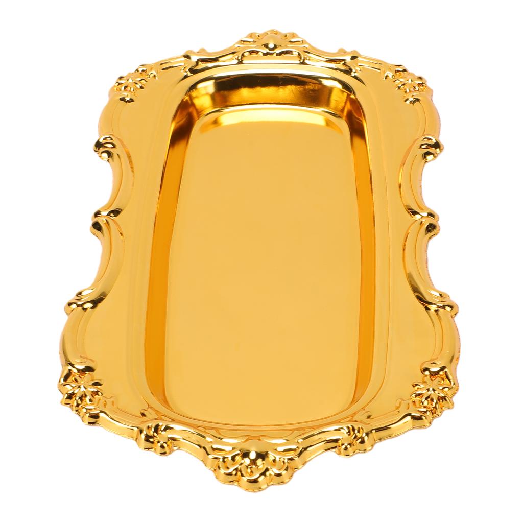 Vintage Jewelry Tray Multifunctional Exquisite Metal Decorative Tray for Dessert Fruit Snacks