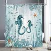 Sea Turtle Ocean Animal Shower Curtain Starfish Underwater Plants Coral Algae Watercolour Art Home Shower Curtain Bathroom Decor