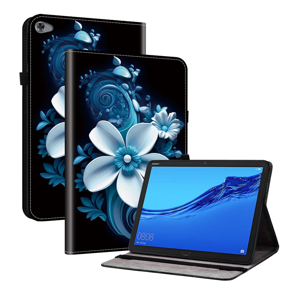 PU Leather Tablet Case for Huawei MediaPad M5 lite (10.1")-11 Styles! Durable, with 2 Stand Slots, Pencil Holder & Card Slots, Flexible TPU Back Cover