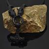 Nordic Viking Leather Necklace Crafted Hammer Celtic Wolf Head Necklace Men's Long Jewelry