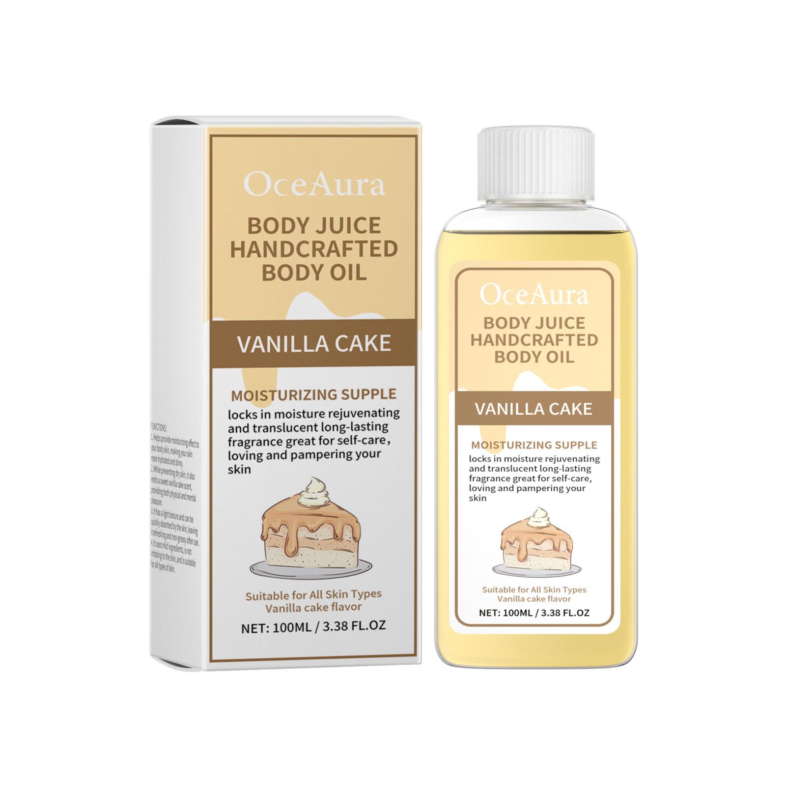 OceAura Huile Corporelle Parfumée à la Vanille Fragrance Longue Durée Hydratante Rajeunissement de la Peau Huile de Coco Huile de Massage Corporel Fraise