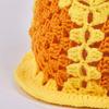Sunflower Patterned Knitted Yarn Hat Lotus Leaf Edge Crochet Bucket Hat  New Year Celebration