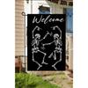 1pc Black Welcome Halloween Skeleton Dance Printed Suitable for Halloween Yard Outside Decoration No Flag Pole 12X18Inch