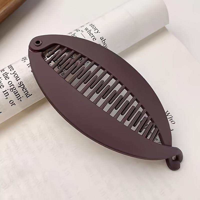 Elegant Bamboo Hair Clip Single Plastic Elliptical, Lace Design Suitable for Ages 14 and Up