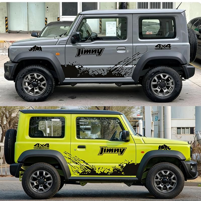 

Применимо к новым наклейкам на автомобиль Suzuki JIMNY, цветочная роспись, модифицированная наклейка-полоса декоративного цвета для грязезащиты кузова автомобиля Jimny pa чёрный