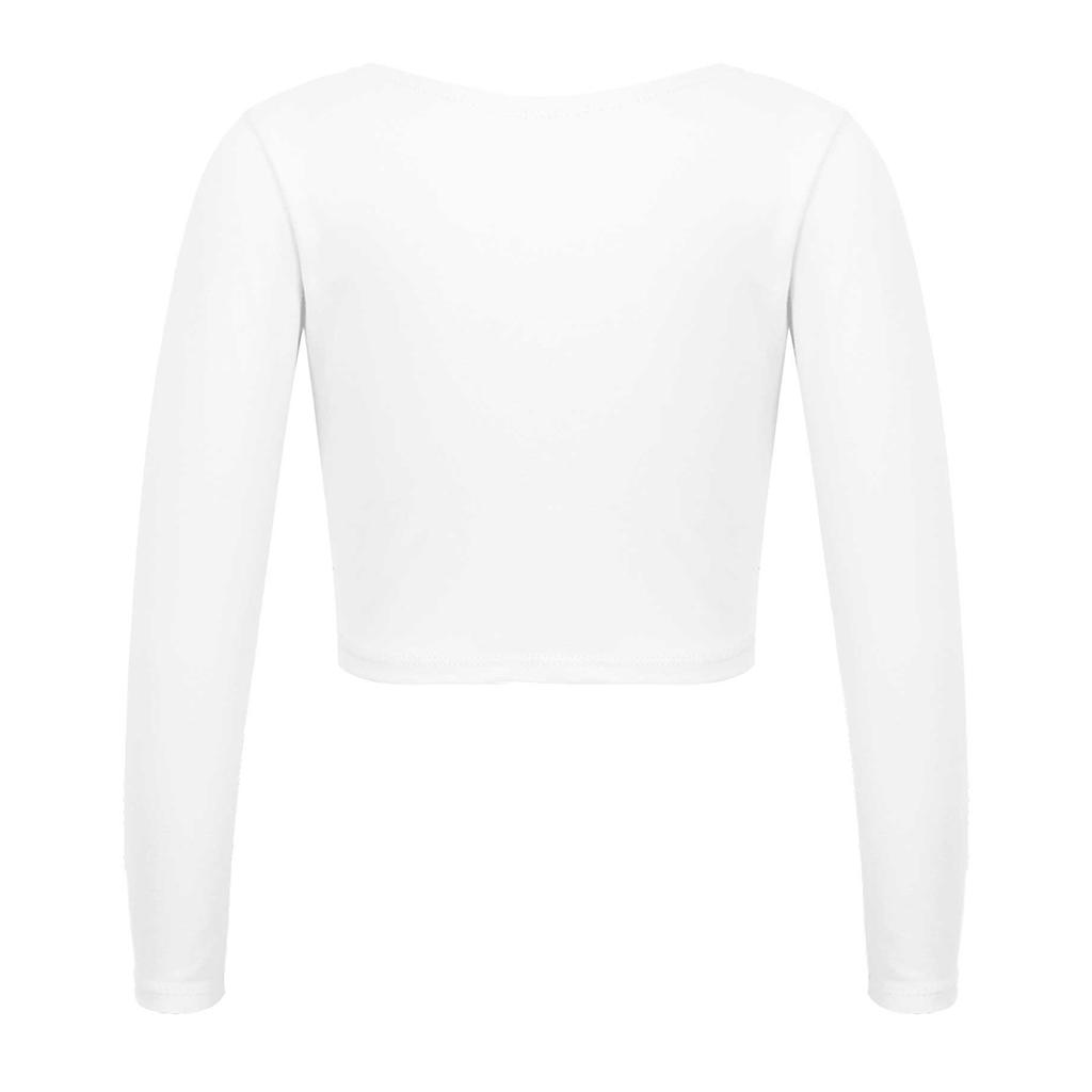 Mädchen Langarm V-Ausschnitt Knoten vorne Einfarbig Tanzjacke Langarm Warmes Ballettanzug