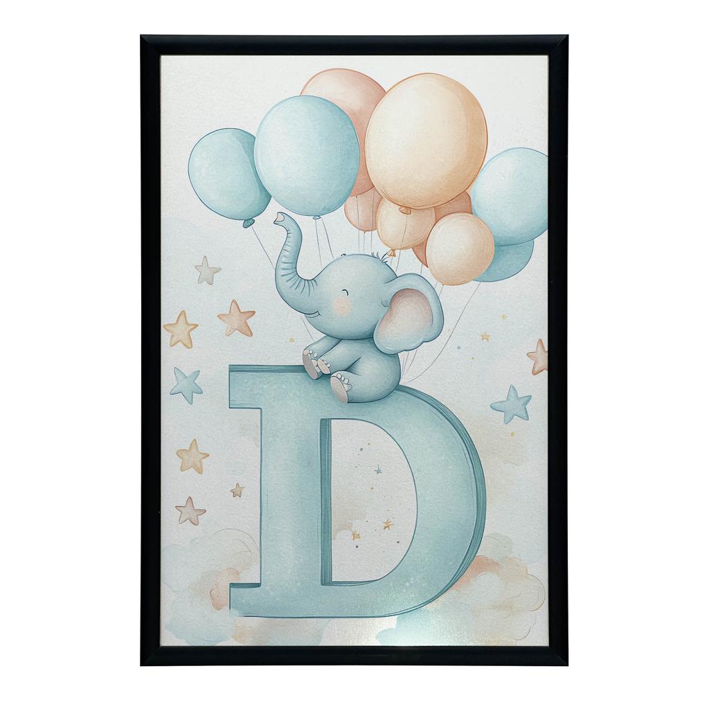 Plakat Słoniątko Na Literze D Plakat Słoniątko Na Literze D, 50X70 Cm, Bez Ramy, Papier Matowy 230 Gsm