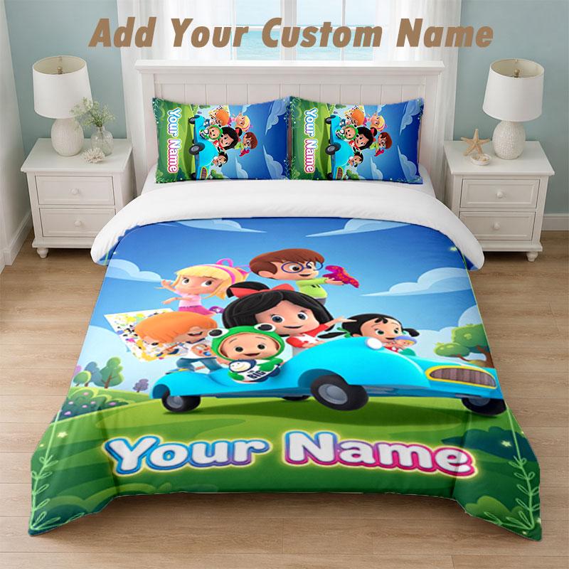 Bedding Set 1 Duvet Cover 2 Pillowcases Cleo & Cuquín Print Soft Bed Linen Bedroom Decor