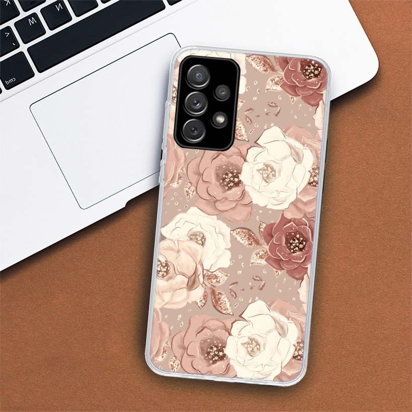 Schöne Rose Bling Bild Telefon Fall Für Samsung Galaxy A55 A54 A53 A52 A15 A14 A13 A12 A35 A34 A33 A32 a25 A24 A23 A22 A04S