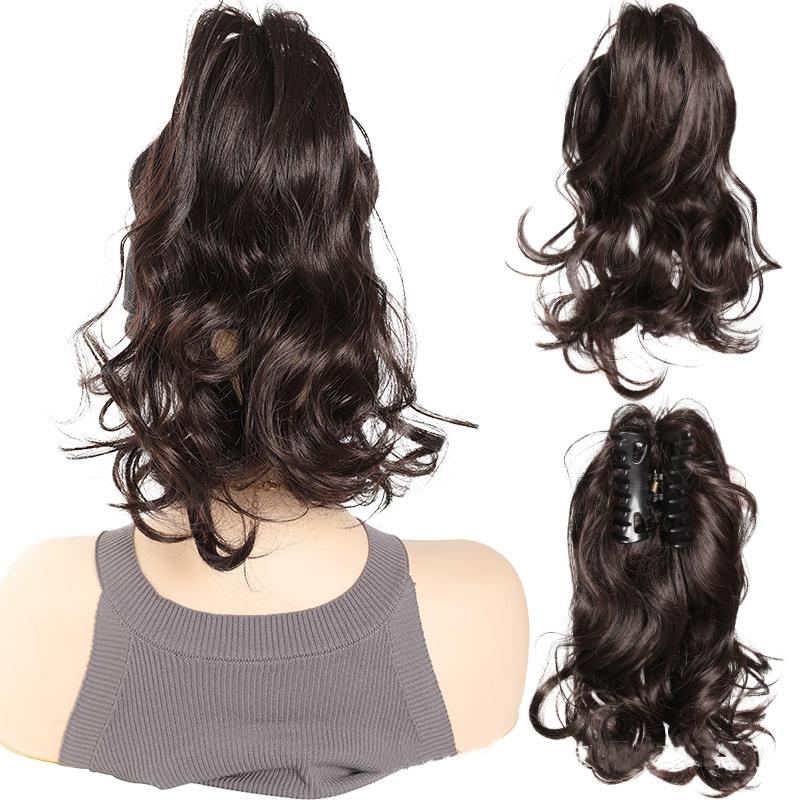Clip per Capelli Sintetici Corti Ricci Folti Estensioni per Capelli Coda di Cavallino Piccolo Artiglio per Coda di Cavallo Capelli Finti su Clip Parrucca Ondulata per Donne